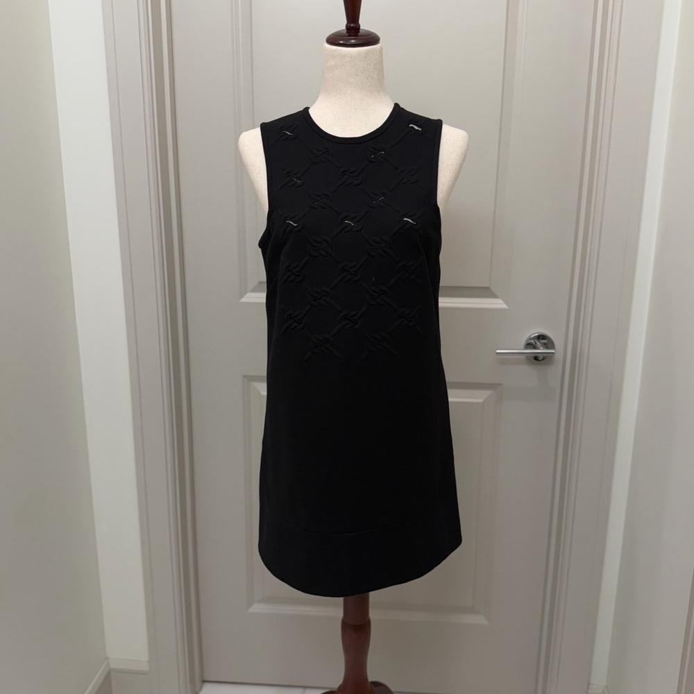 Tibi - Black Sleeveless Nautical Knot Embroidered Shift Mini Dress - 4